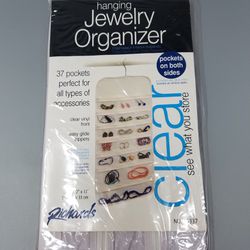 NEW 37 Zipper Pockets Double Sided Jewelry & Accessories Hanging Closet Organizer - $12 Each