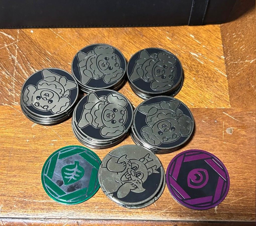 Lot Of 30 Different Official Pokémon TCG Coins - Regular Size