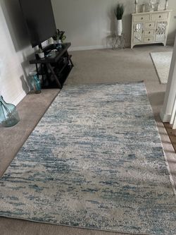 Blue and Gray Abstract Area Rug