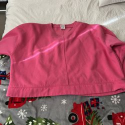 Hot Pink Cropped Sweatshirt Size M
