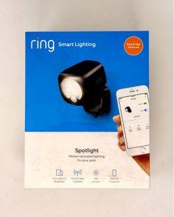 Ring Smart Lighting Spotlight Motion Sensor 400 Lumens Black Battery NEW