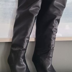 Tall Slouch Black Boots - Size 6.5
