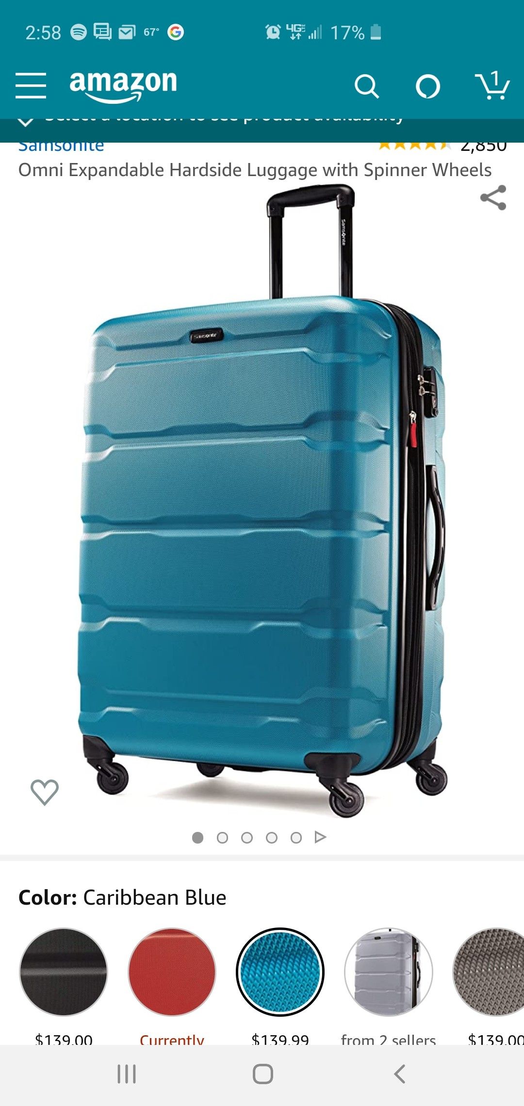 Samsonite Omni Expandable Hardside Luggage with Spinner Wheels