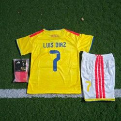 Colombia # 7 Luis Diaz Soccer KID'S Set.