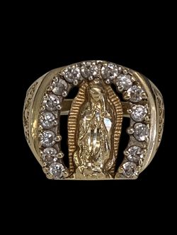 Gold Virgin Mary ring #31658