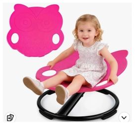 Spinning Sensory Chair Pink Owl Shaped Spin Toy New, Open Box
