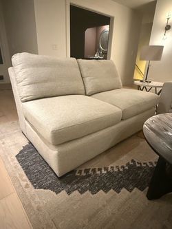 Crate & Barrel Axis Armless Loveseat – Cement – $250