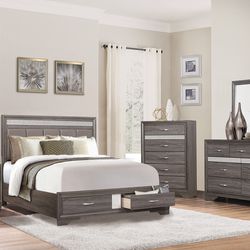 Queen 4 PC Bedroom Set New
