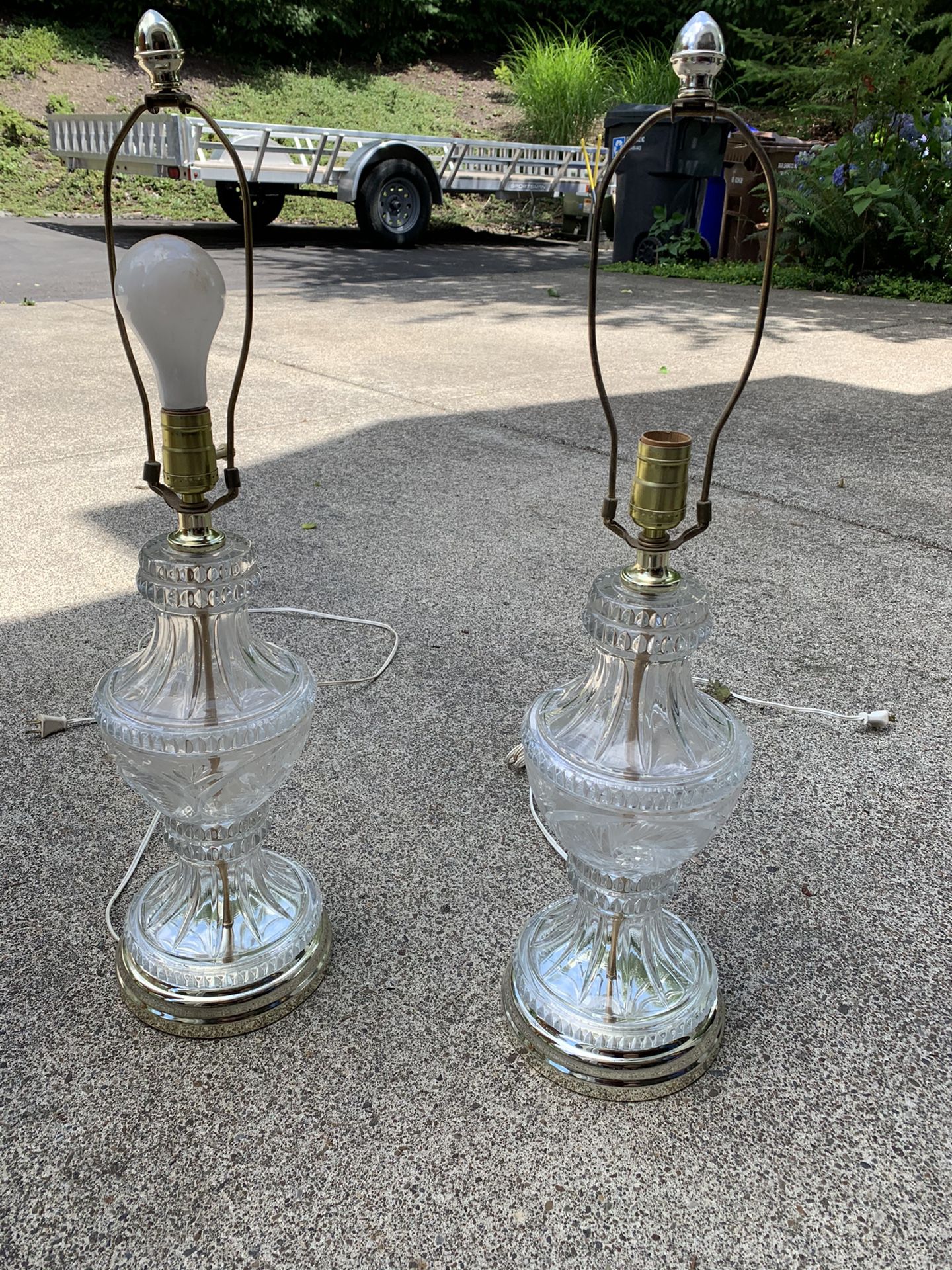 Antique Glass Ornate Lamps