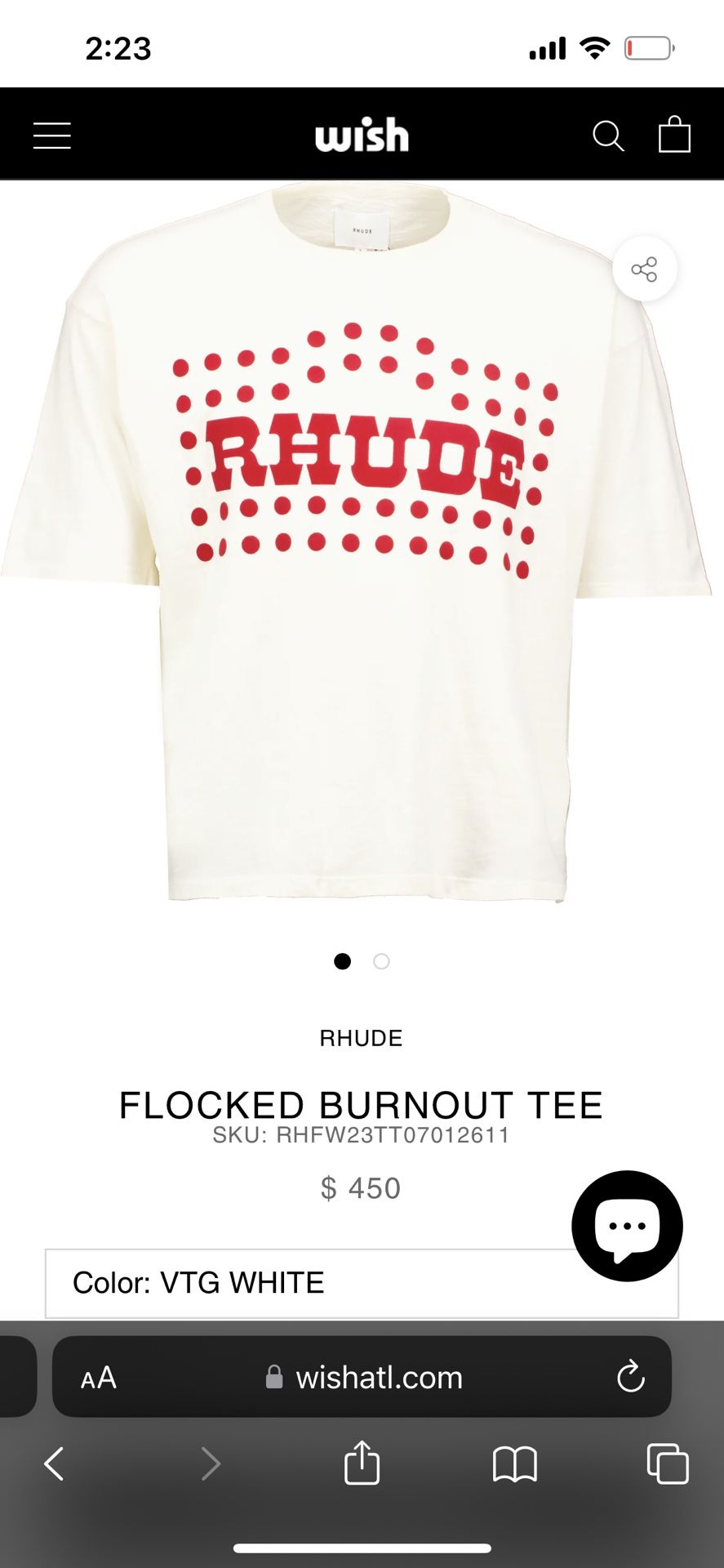 RHUDE burnout tee