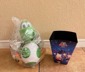 Super Mario Galaxy Movie Yoshi Popcorn Bucket And Tin Combo