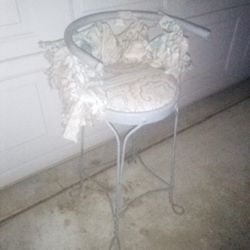 Chair Shabby Chic Stool Decorated Metal Twisted Vintage Antique