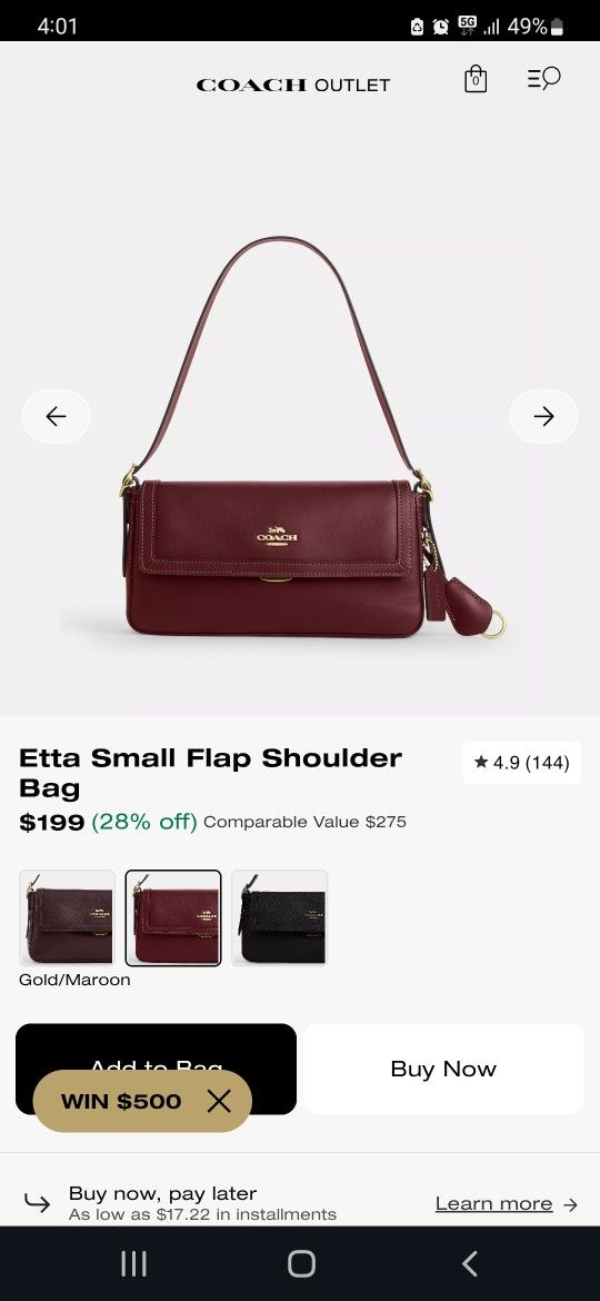 Coach Etta Small Flap Shoulder Bag