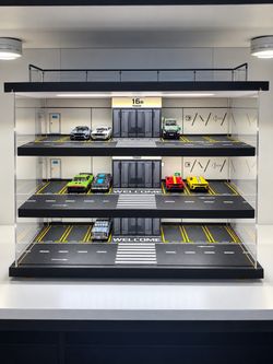 3-Tier Diecast Car Display Case with Parking Diorama