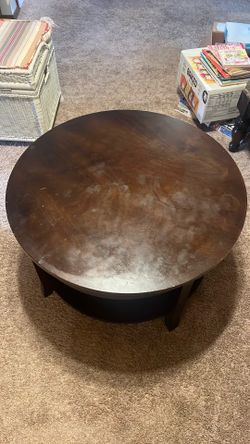 Dark Brown Round Coffee Table