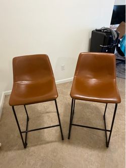 Leather bar stools.