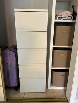 IKEA STORKLINTA - White 5-Drawer Dresser
