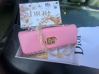 Dior Pink Leather Chain Shoulder Bag