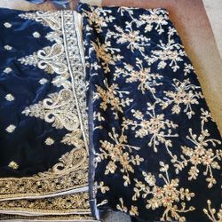 3peice Velvet Shawl Suit 