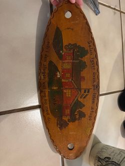 Vintage Swedish Wooden Wall Plaque