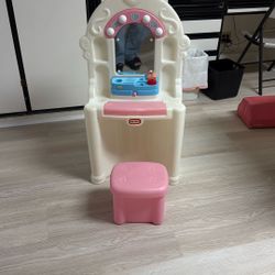 Vintage little Tiles Vanity Make Up Stand with Stool