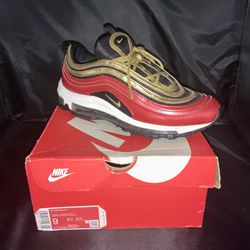 NIKE Air Max 97 Red Gold Sequin Women Size 9 W/ Original Box 