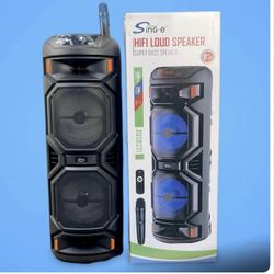 8” 2x Portable Rechargeable Bluetooth Speaker New $85