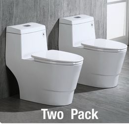T-0019/B0940, Dual Flush Elongated One Piece Toilet with Soft Closing Seat, Chair Height, Water Sense, High-Efficiency, T-0019 Rectangle Button (2 - P
