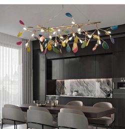 Genuine Agate gold multicolor  firefly Sputnik chandelier light