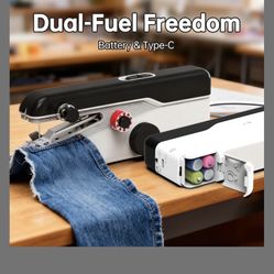 SwiftStitch Pro 3 Handheld Sewing Machine, 2-Speed Portable Mini Sewing Kit With Storage Case, Dual Power Mode, Sewing Machine For Beginners, Easy Beg