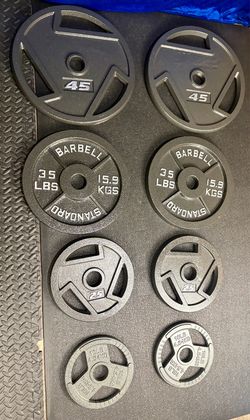 BRAND NEW Olympic  Weights Plates Set: 45s, 35s, 25s & 10s . Brute#230