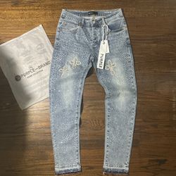 Purple Brand Diamond Cross Denim Jeans