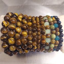 LOT'S OF TIGER EYE STONES & NATURAL STONES  BRACELETS ( $15-$20 $25 EACH!! ) PLEASE READ DESCRIPTIONS FOR DETAIL INFORMATION 