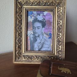 Upcycled Frame With Frida Kahlo Print