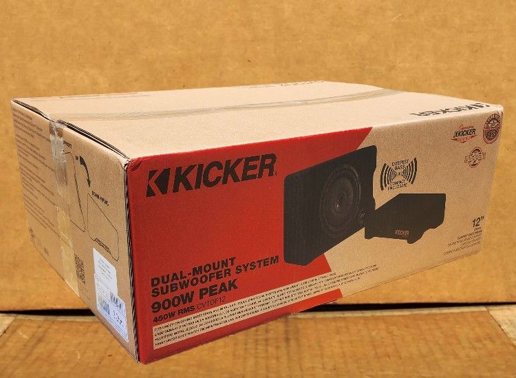 Kicker CVTDF12 Sealed Box 12" Shallow Slim Subwoofer 900 Watts CVT12 Bass 52CVTDF122 🚨 Payment Options Available 🚨 No Credit Needed 🚨