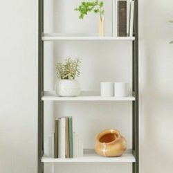 NEW, NEVER USED 5-Tier Ladder Bookcase, Black & White