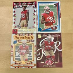 Mykel Williams 4-Card Rookie Lot – Donruss Rated Rookie + Inserts 49ers
