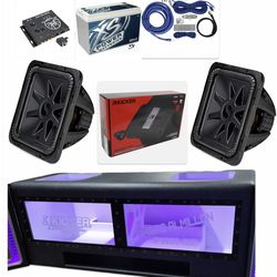 NEW POWERFUL BASS PACKAGE KICKER L7s 12” with CUSTOM BOX RGB LIGHTS INSTALLED