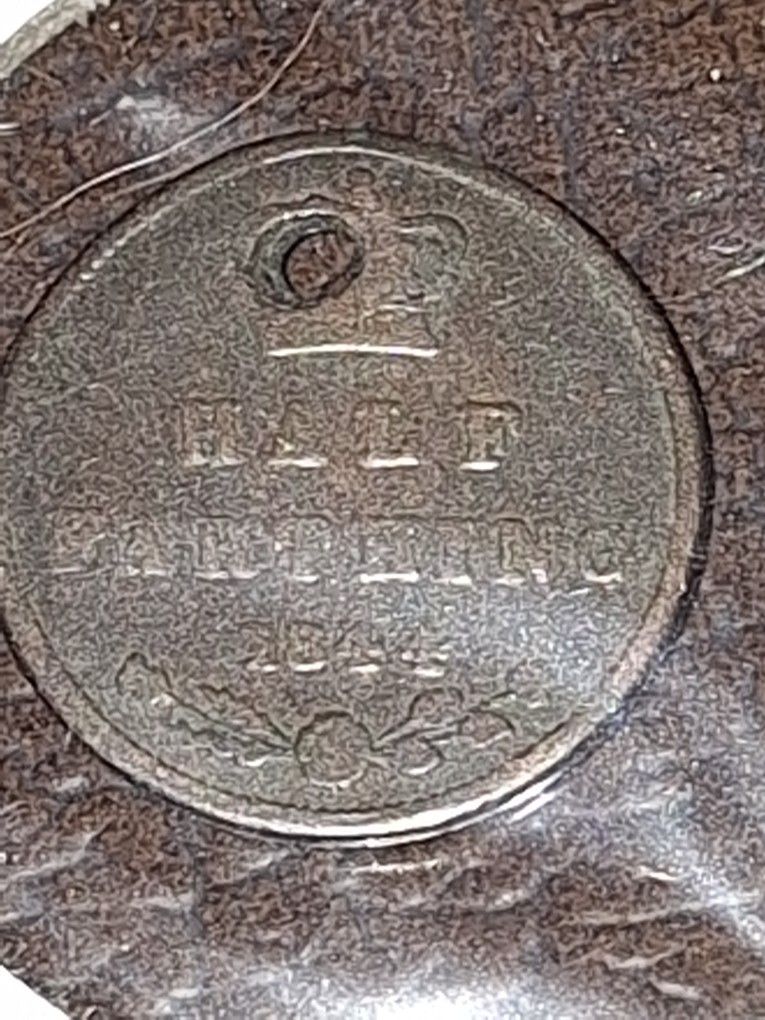 1844 Great Britain 1/2 Farthing Copper Coin Collectibles
