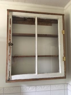 Antique Window Wall Cabinet