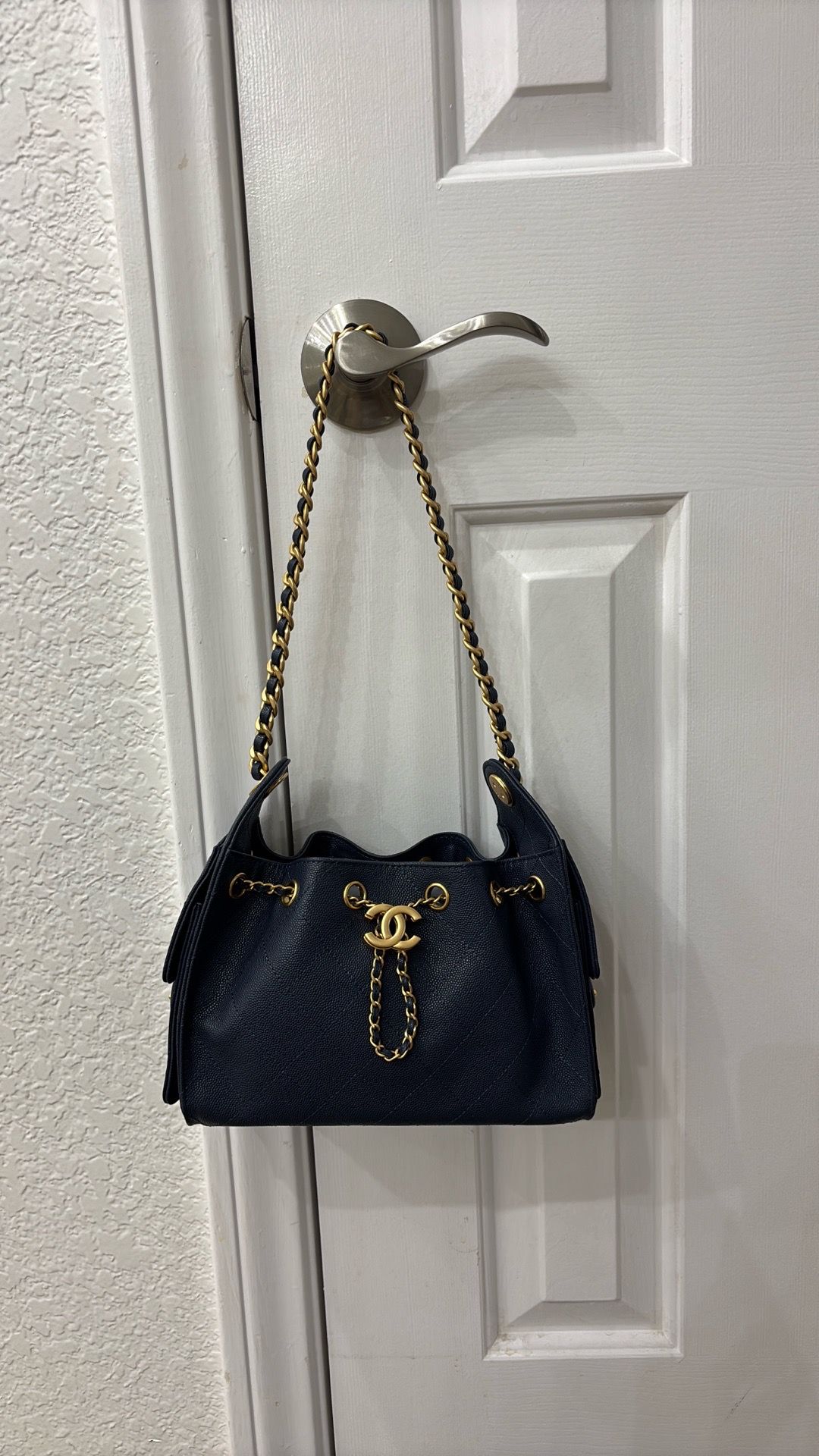 Brand New Navy Chanel 25 MINI handbag
