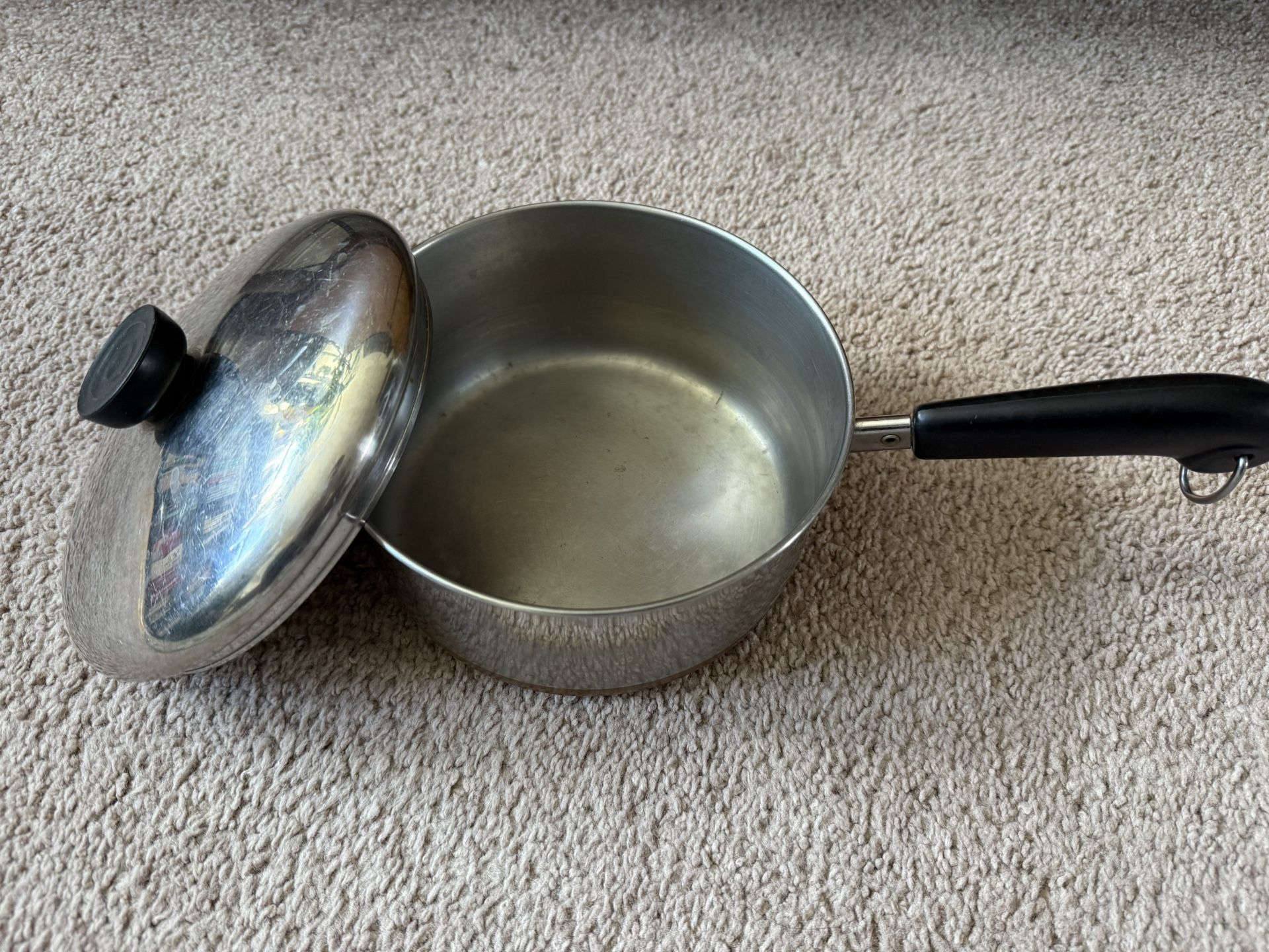 Revere-ware Stainless Steel Copper Bottom 2qt Pot Clinton IL USA Reverware