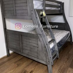 Twinfull Anti Grey Bunkbed W Orthopedic Mattress 
