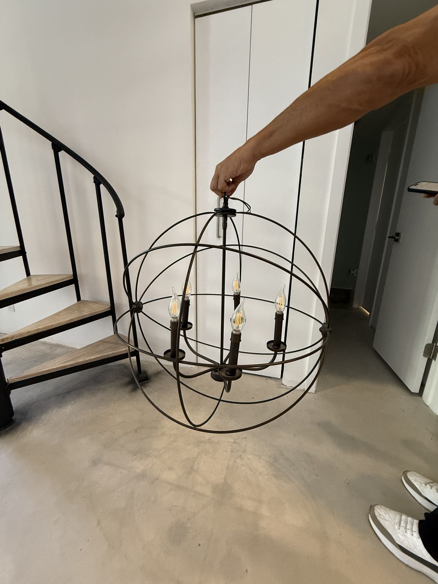 5 Lights Chandelier Iron For Sale