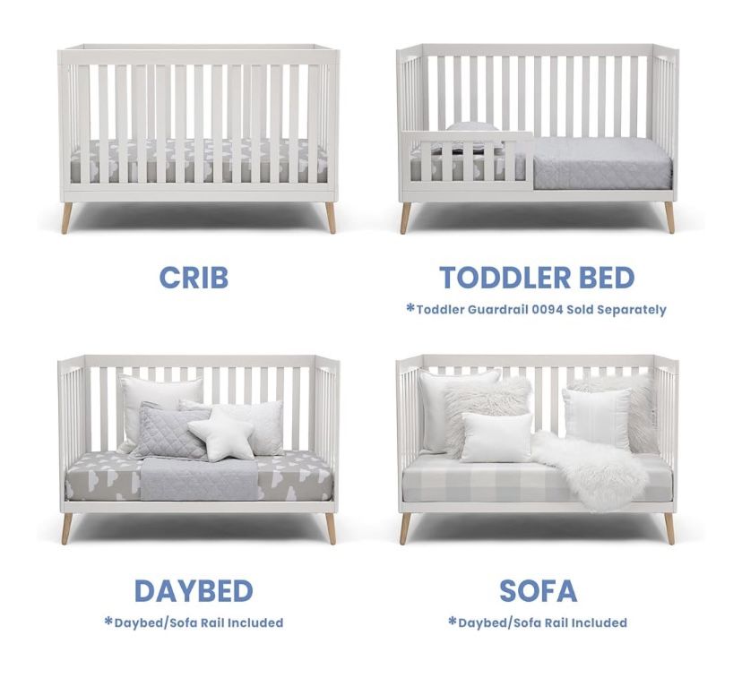 Delta Children Essex 4-in-1 Convertible Baby Crib+Guard Rail
