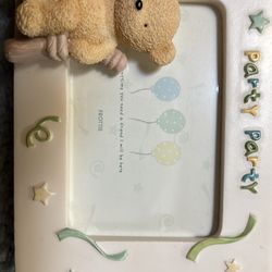 NEW adorable baby celebration  bear photo frame 4” x 2.75”