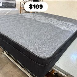 Queen sizes Black Euro Pillow Top 12” medium firm 🆕  In Plastic   Mattress only $199  Mattress with box spring $260  Delivery $30 All sizes available