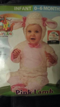 Infant 0-3 months pink lamb costume
