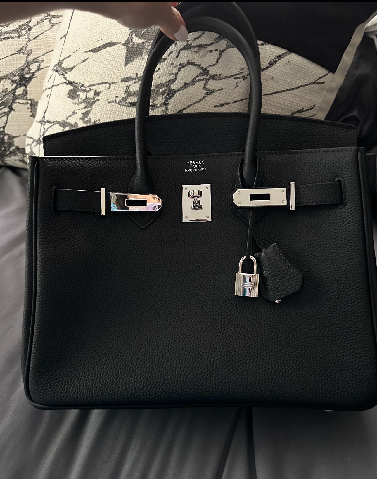 Black Togo Leather 30cm Bag