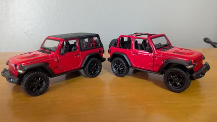 1:34 Scale Diecast Pair of 2018 Jeep Wranglers in Red by Kinsmart